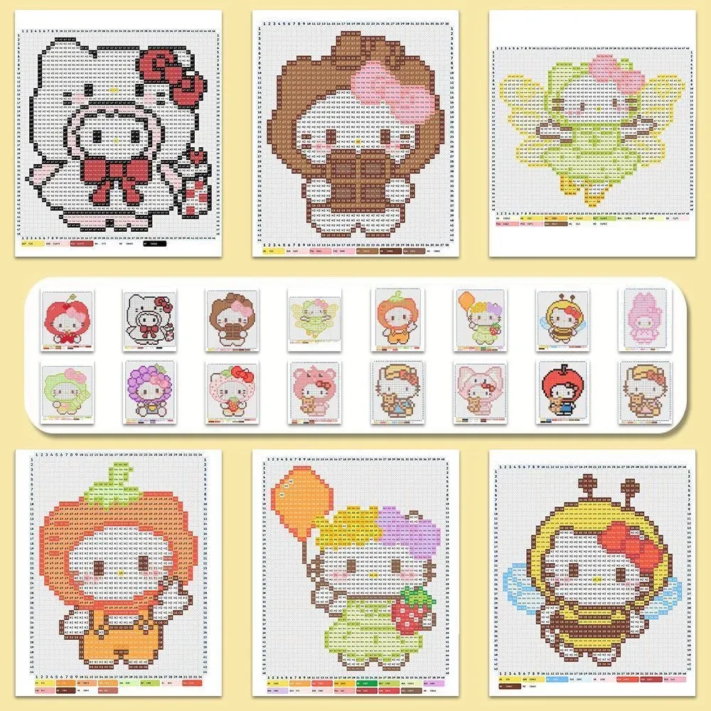 Mẫu hình pixel Hello Kitty 16×16 in A4 thành quà gây sốt
